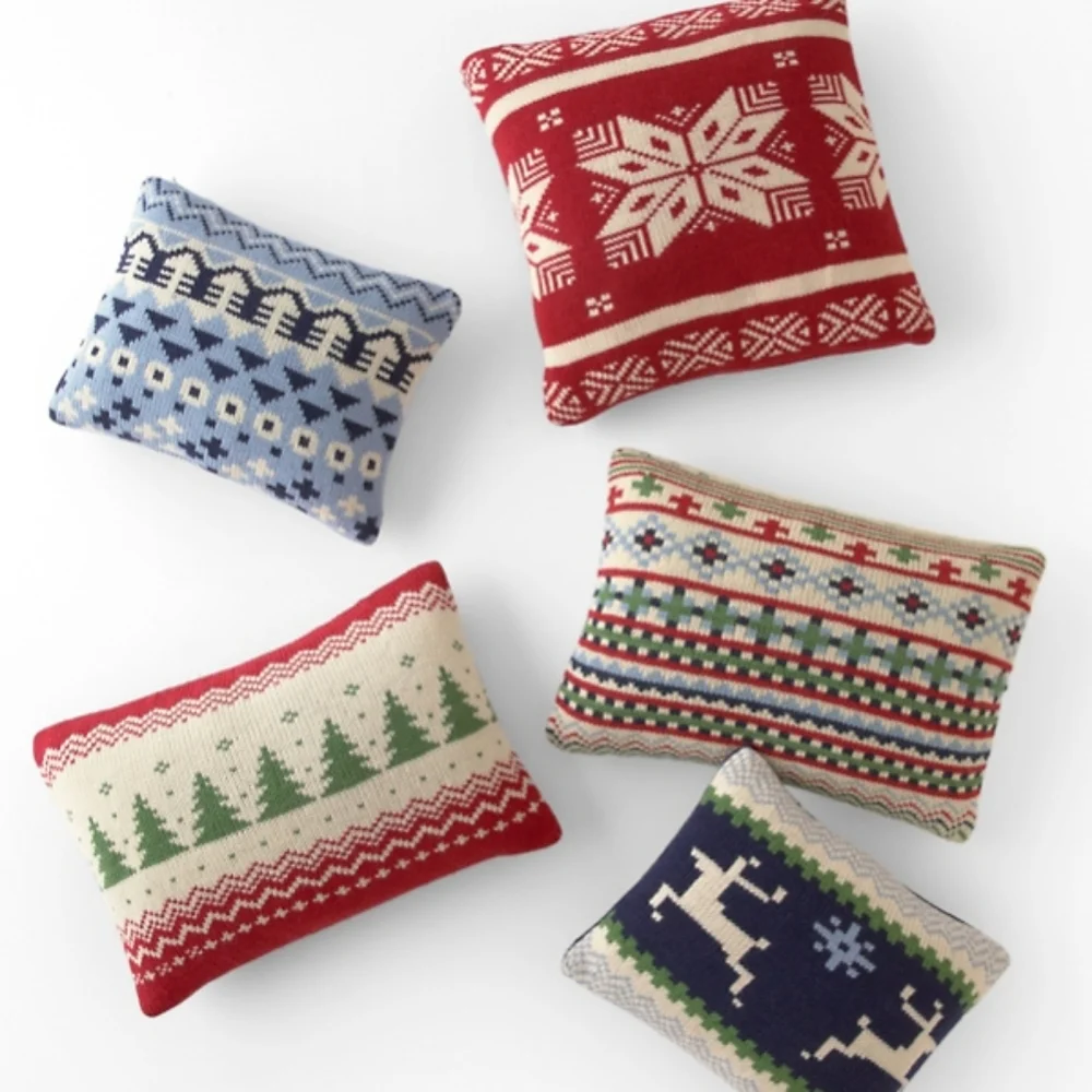 NWT Sundance Handmade Wool Holiday Christmas Sweater Lumbar Pillow Cover